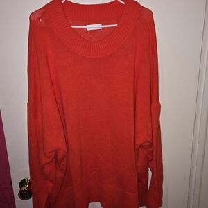 Sonoma Women's Bright Red Crew Neck Sweater